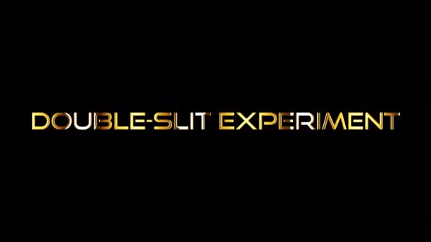 Loop Double Slit Experiment Gold Text Titles Background Isolated Alpha — Video Stock