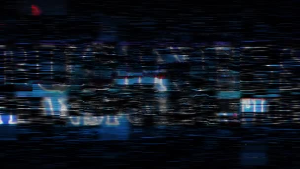 Business Transformation Glitch Neon Text Effect Noise Silver Flash Flickering — Stock video