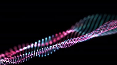 Abstract of mesh glowing blue red digital abstract luxurious sparkling wave particles flow background,Motion of digital data flow.big data background concept. Cyber or technology background