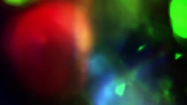 Abstract Refection Neon Multicolored Moving Light Leak Optical Flare Effect — Video Stock