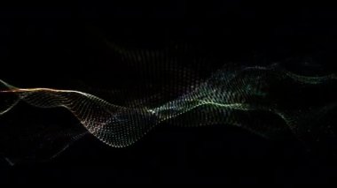 Abstract mesh glow digital particles wave flow for futuristic hi tech technology background,Motion of digital data flow.big data background concept. Cyber or technology background