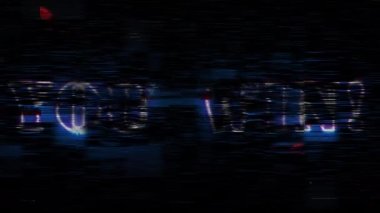 You Win glitch neon blue text effect with silver flash flickering light loop cinematic title animationn backgroud 4K 3D isolated seamless loop You Win glitch text effect 