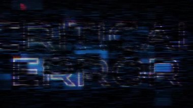 Critical Error glitch neon blue text effect with silver flash flickering light loop cinematic title animationn backgroud 4K 3D isolated seamless loop Critical Error glitch text effect