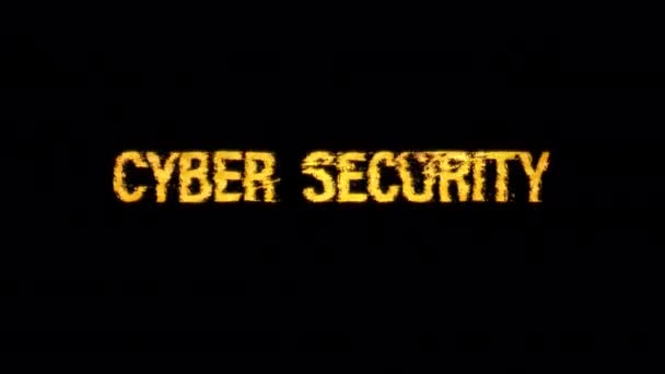 Cyber Security Glitch Glow Gold Text Effect Cinematic Title Animationn — Stockvideo