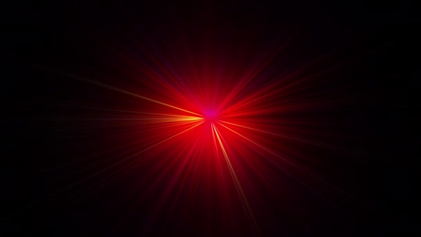 Центр Петлі Червоний Помаранчевий Мерехтливий Сяючий Зірка Запалює Оптичну Лінзу — стокове відео