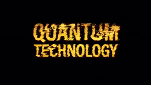 Quantum Technology Glitch Text Effect Cimematic Title Yellow Light Animation — Vídeos de Stock