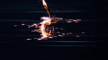 Colorful glitch glow gold effect word of Comeing Soon cinematic Title abstract background 