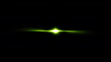 Abstract Center glow lime green optical flare light shine rays for screen project ov erlay background. Animation of light effect lime green lens flare. Creative optical flare element 