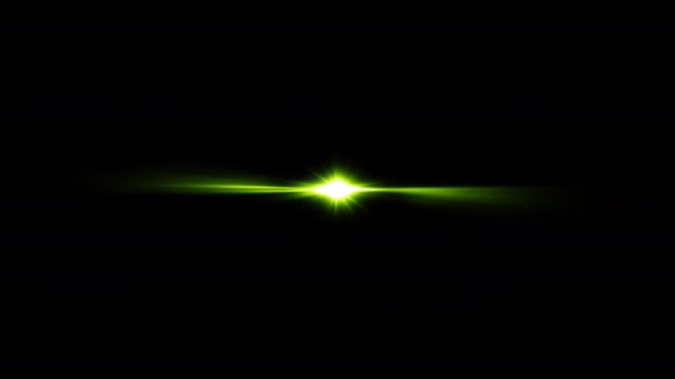 Абстрактний Центр Світиться Лайм Зелений Оптичний Спалах Світла Промені Екранного — стокове відео
