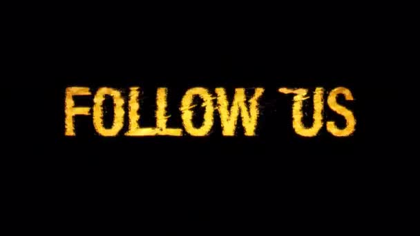 Follow Glitch Text Effect Cimematic Title Yellow Light Animation Element — Stockvideo