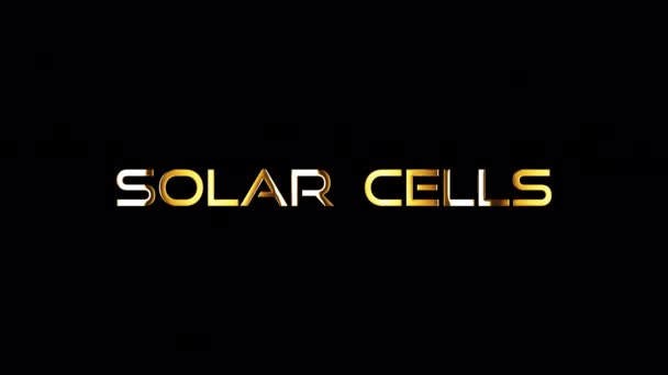 Solar Cells Golden Text Animation Abstract Background Light Motion Isolated — Vídeos de Stock