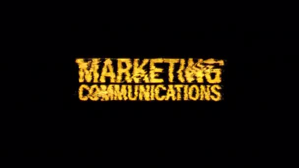 Marketing Communications Glitch Text Effect Cimematic Title Yellow Light Animation — Stock video