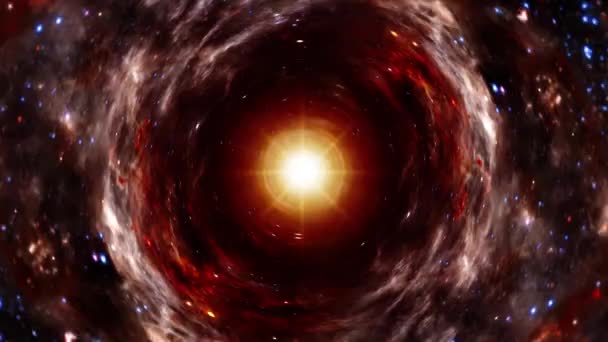 Abstract Loop Dark Red Space Warp Heat Tunnel Space Time — Wideo stockowe