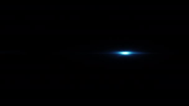 Αφηρημένη Μπλε Οπτική Φακός Φωτοβολίδες Φως Ραβδώσεις Λάμψη Ακτίνα Κινείται — Αρχείο Βίντεο