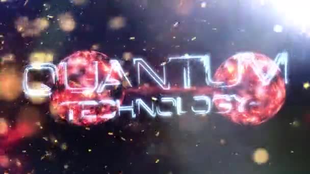 Quantum Technology Filmtitel Abstrakt Digital Sci Futuristisk Högteknologisk Intro Med — Stockvideo