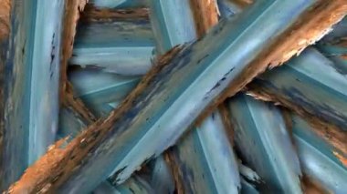 Transitions motion abstrat grunge blue brown wood slither graphics pattern resolution on black background.Abstract motion graphics technology background. Isolated Alpha Channel proress 444