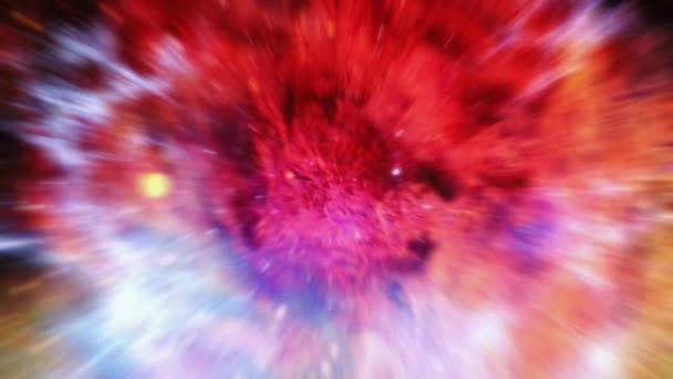 Loop Pink Nebula Cloud Hyperspace Travel Speed Space Flight Space — Stockvideo