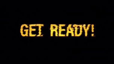 Get Ready glitch text effect cimematic title yellow light animation abstract background. element for Isolated transparent video animation text with alpha channel using Quick time prores 444