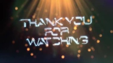 Thank you for watching 4K 3D creative design cinematic title trailer background concept. Thank you for watching golden text title with top orange optical flares light and particles bokeh effect.