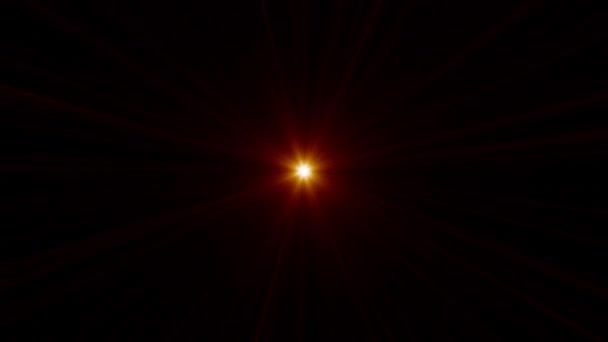 Центр Петлі Обертається Мерехтить Золотими Зірками Сонячні Вогні Оптична Лінза — стокове відео