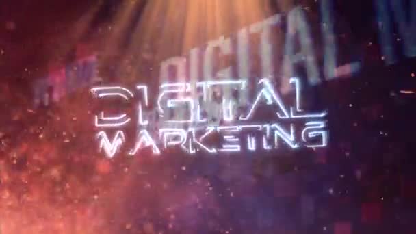 Digital Marketing Kreativní Design Filmové Titulní Přívěs Pozadí Koncept Digitální — Stock video