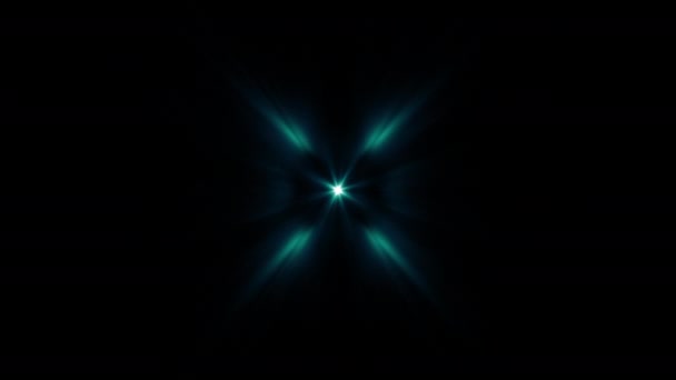 Abstrato Loop Criativo Branco Azul Estrela Radial Brilho Brilho Óptico — Vídeo de Stock