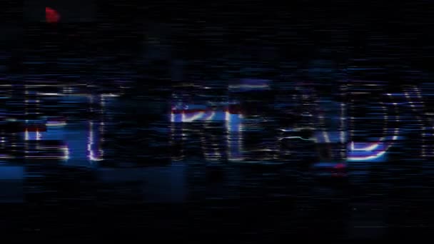Animace Text Get Ready Glitch Blue Neon Text Effect Silver — Stock video