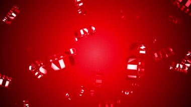 Kırmızı soyut arkaplan üzerinde hareket animasyonu yazan hafta sonu satışı sözcüğünün kırmızı metni. Giriş için 4K 3D unsur, başlık pankartı, görüntülerinizi kaplayın.