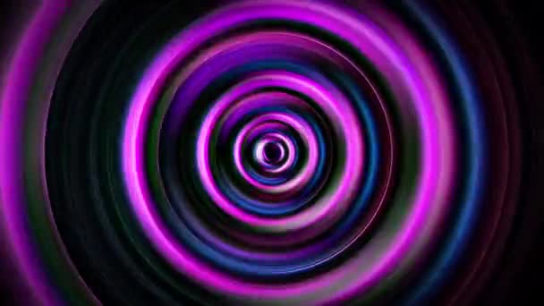 Lazo Abstracto Hipnótico Rosa Púrpura Azul Resplandor Neón Círculo Radial — Vídeos de Stock