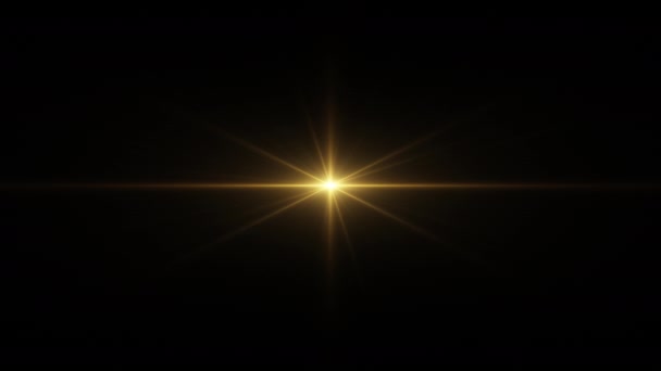 Циклічний Центр Обертається Світиться Золотими Довгими Ручними Зірками Запалює Оптичну — стокове відео