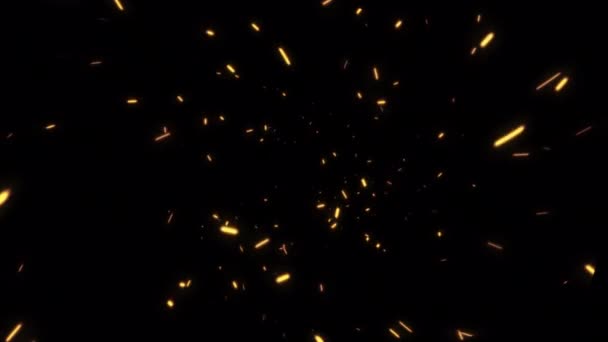 Animación Bucle Fluyen Hasta Resplandor Partículas Fuego Naranja Chispas Que — Vídeo de stock