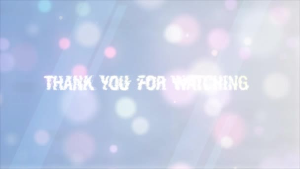 Animation Text Thank You Watching Beautiful Pastel Color Abstract Background — Stock Video