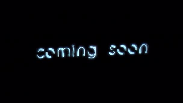 Анимационный Текст Coming Soon Gold Neon Text Effect Cinematic Title — стоковое видео
