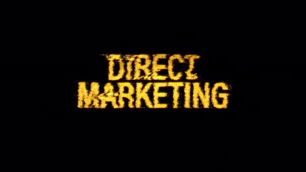 Animação Marketing Direto Brilho Texto Efeito Digital Cinemático Título Abstrato — Vídeo de Stock