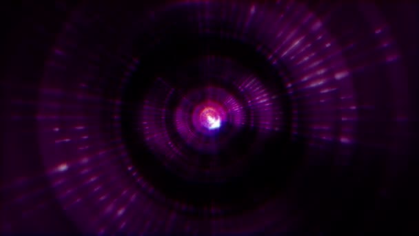 为技术和通信背景 创造性环路发光粉色紫色径向隧道发光闪光灯自旋旋转 五彩缤纷的光和霓虹灯运动的速度 — 图库视频影像
