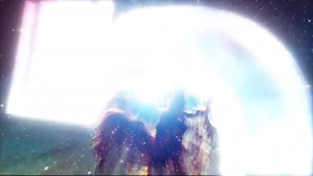 Temporizador Cuenta Regresiva Cinco Segundos Con Fondo Galaxia Espacial Nebulosa — Vídeos de Stock