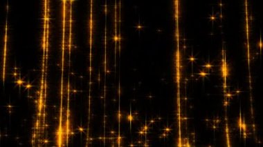 Kıvılcımlar parıldıyor altın yıldız parçacıkları duvar animasyonu soyut arka plan animasyonu etkinlik, festival, evlilik yıldönümü için