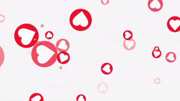 Кольцевое Движение Red Hearts Белом Фоне Абстрактного Валентинского Фона Бесшовный — стоковое видео