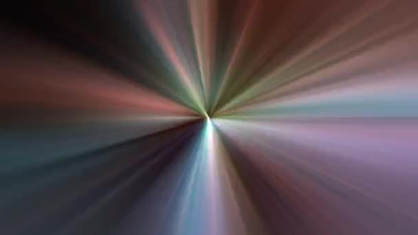 在涡旋隧道中 魔法隐彩色闪烁发光径向飞行线路的运动和发光的多彩光效应 未来霓虹灯背景 紫外线发光线 激光束 — 图库视频影像