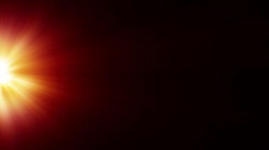 Soyut döngü merkezi siyah arkaplan üzerinde turuncu kırmızı ışık parlaklığı 