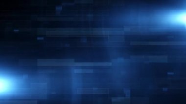 Soyut döngü fütüristik mavi dijital geometrik mozaik minimum doku ve neon ışığı rastgele hareket arkaplanı. 4K Kusursuz döngü 3 boyutlu dijital hareket grafikleri yaratıcı teknoloji duvar kağıdı.