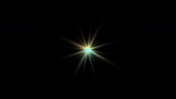 Циклічне Центральне Обертання Мерехтить Світлом Барвистих Зіркових Сонячних Ліхтарів Оптична — стокове відео