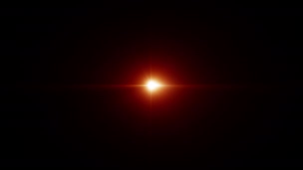 Loop Center Flickering Orange Red Star Sun Lights Optical Lens — Stock Video