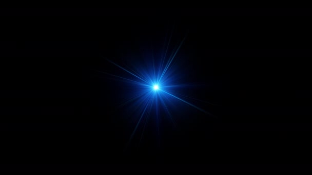 Rezumat Fără Buclă Albastru Stea Strălucire Lumina Dungi Strălucire Raze — Videoclip de stoc