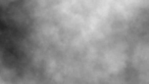 用于屏幕项目覆盖的黑色抽象背景上的黑白云流循环运动 — 图库视频影像