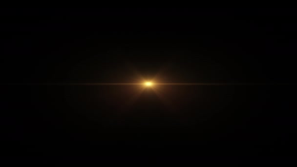 Centro Bucle Abstracto Dorado Estrella Naranja Brillo Óptico Lente Destellos — Vídeos de Stock