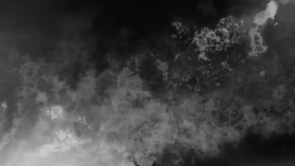 Czarno Białe Chmury Płyną Dołu Lewo Góry Prawo Czarnym Abstrakcyjnym — Wideo stockowe
