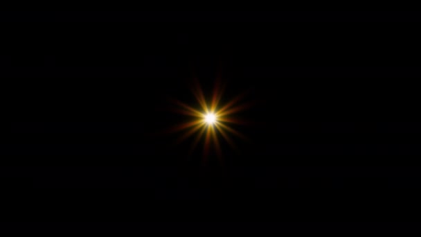 Centrum Pętli Obracające Się Migoczące Złote Gwiazdy Światła Słoneczne Optyczne — Wideo stockowe