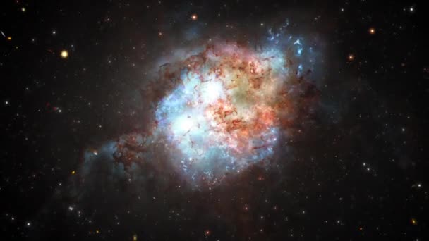 Ruimte Nevel Reizen Exploratie Double Quasar Verre Heelal Diepe Ruimte — Stockvideo