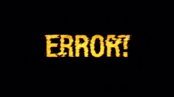 Error Glitch Text Effect Cimematic Title Yellow Light Animation Abstract — Vídeo de stock